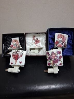 Porcelain Floral Fairy Plug-In Night Lights - Set of 4